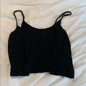 Cropped flowey black top